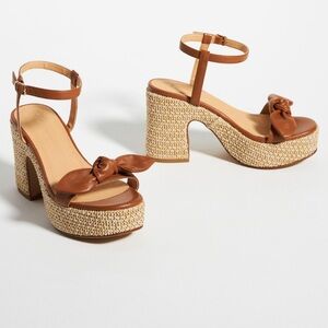 Anthropologie Bow-Strap Platforms 40/9
